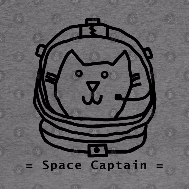 Space Captain Yellow Cat Astronaut Portrait Outline by ellenhenryart